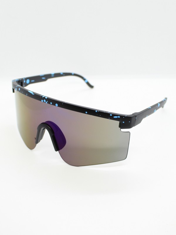 Lente de Sol Color Negro-Celeste